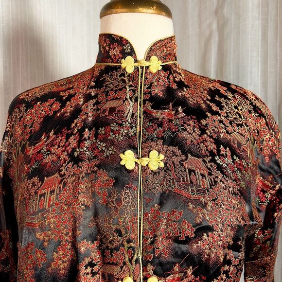 Peony Brand | Women’s | Blouses | M | Vintage Traditional Black Chinese Button-D - Picture 2 of 6